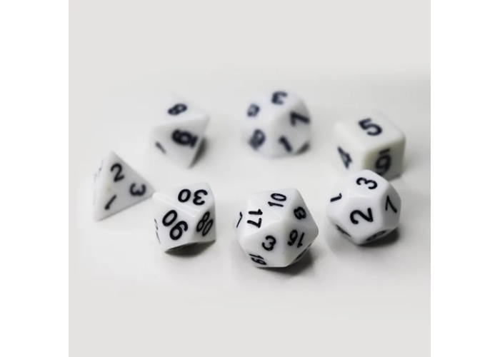Набір кубиків Opaque 7 Dice Set - White (7 шт.) (g7dopaq07)