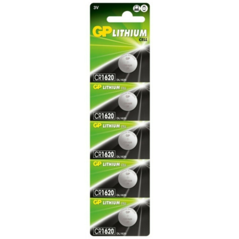 Батарейка GP CR1620 Lithium (5шт) (4891199063886)