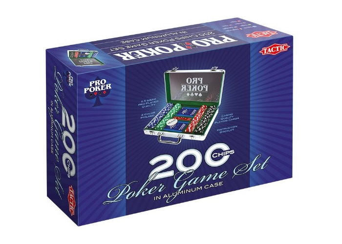 Настільна гра Tactic Покерний набір Pro-Poker 200 фішок по 11,5 г (алюмінієвий кейс) (03090)
