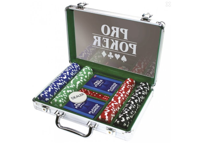 Настільна гра Tactic Покерний набір Pro-Poker 200 фішок по 11,5 г (алюмінієвий кейс) (03090)