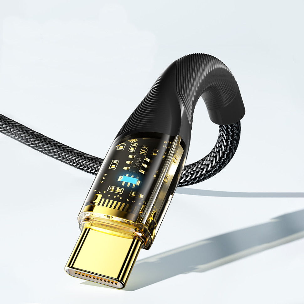 Кабель Essager Interstellar Transparent Design USB Charging Cable Type C to Type C 100W 2m black (EXCTT1-XJA01-P) (EXCTT1-XJA01-P)