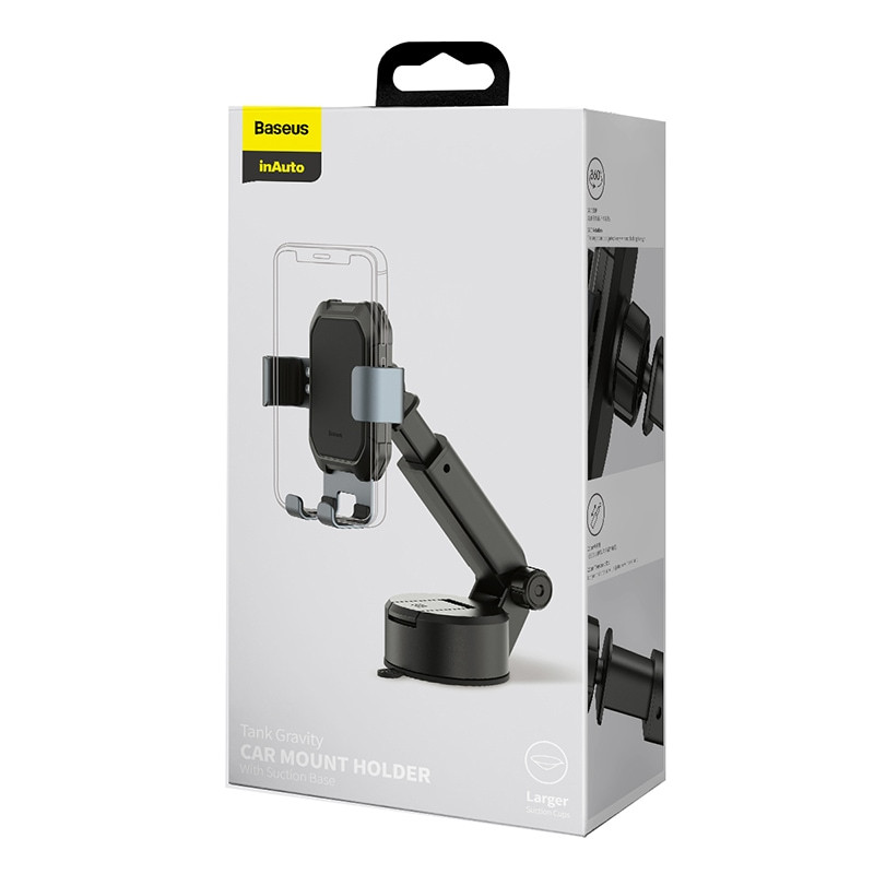 Автотримач для телефона Baseus Tank gravity car mount holder with suction base Tarnish Black (SUYL-TK01)