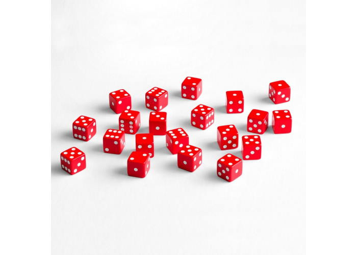 Набір кубиків Full Pack of D6s: Red&White (20 шт.) (S20606)